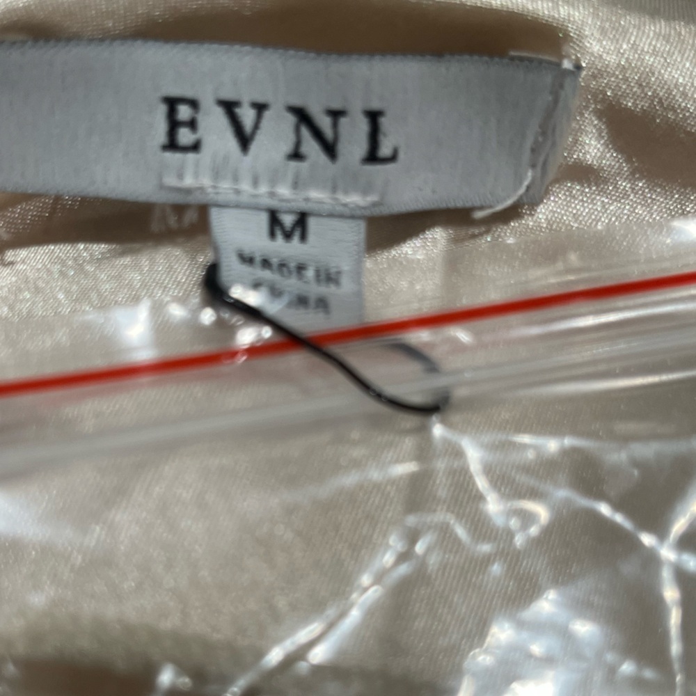 EVNL Chic Cream Satin VINTAGE Slip Dress, ADJUSTABLE SIDE RUCHING. SIZE M - Picture 8 of 11